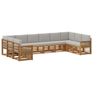 vidaXL Sektionalsofa s&aelig;t med pude 7 pcs Naturfarvet og lysegr&aring;