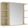 vidaXL badev&aelig;relsesskab spejl 80x20,5x64 cm konstrueret tr&aelig; sonoma-eg