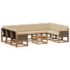 vidaXL Udend&oslash;rs sofagruppe med pude 10 pcs Naturlig og Beige