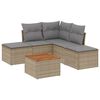 vidaXL havesofas&aelig;t 6 dele med hynder polyrattan beige