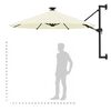 vidaXL væghængt parasol m. LED-lys 300 cm sandfarvet