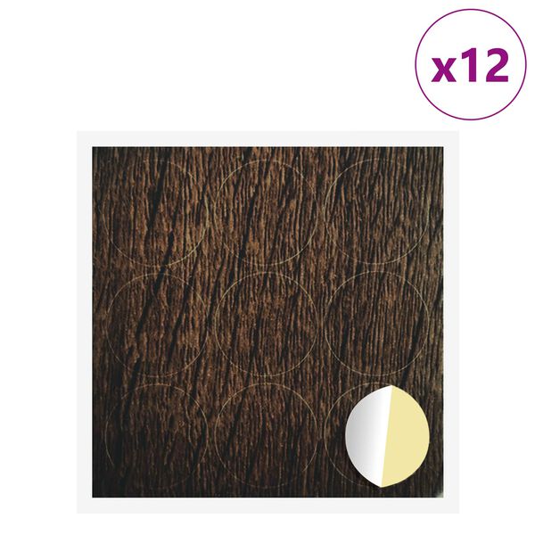 vidaXL Kl&aelig;bende Skrue Cover 12 pcs Brun eg &Oslash; 20 x 0,5 mm Coated Papir