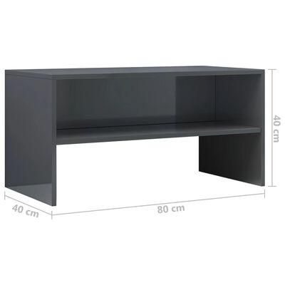 vidaXL tv-bord 80x40x40 cm konstrueret træ grå højglans