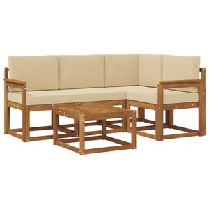 vidaXL Udend&oslash;rs sofagruppe med pude 5 pcs Naturlig og Beige