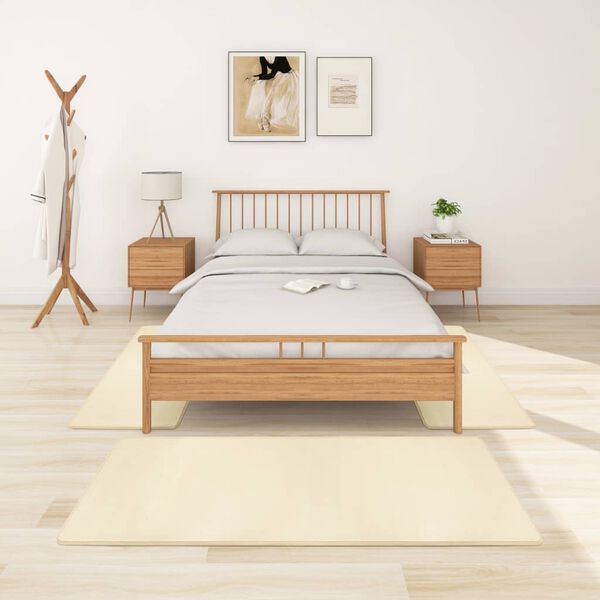 vidaXL shaggy gulvt&aelig;pper 3 dele h&oslash;jt luv cremefarvet