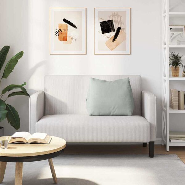 vidaXL Rygpude Lysegr&aring; 60 x 20 x 50 cm Velourstof