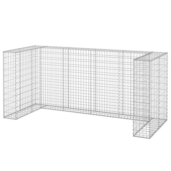 vidaXL gabionvæg til affaldsspand 254x100x110 cm galvaniseret stål
