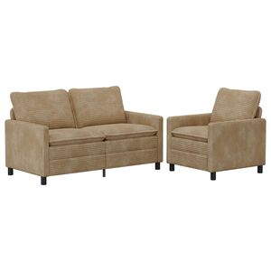 vidaXL Sofa S&aelig;t 2 stk. Gr&aring;brun Polyester