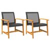vidaXL havestole 2 stk. polyrattan og akacietr&aelig; sort