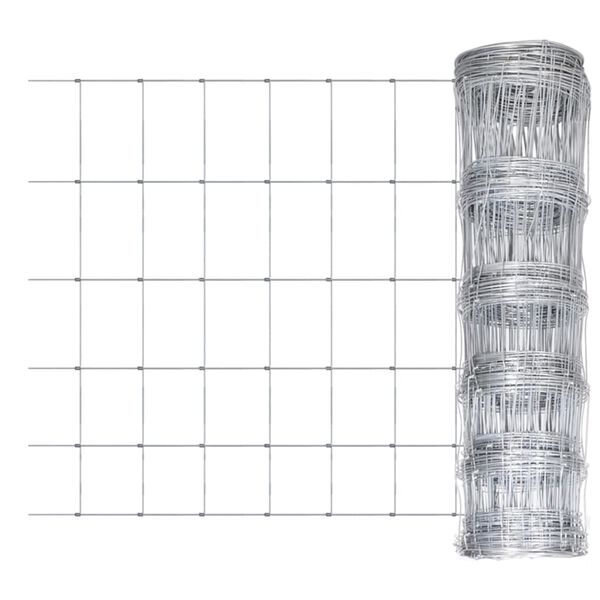 vidaXL vildthegn med stolper zinkbelagt jern 50 m 80/6/15