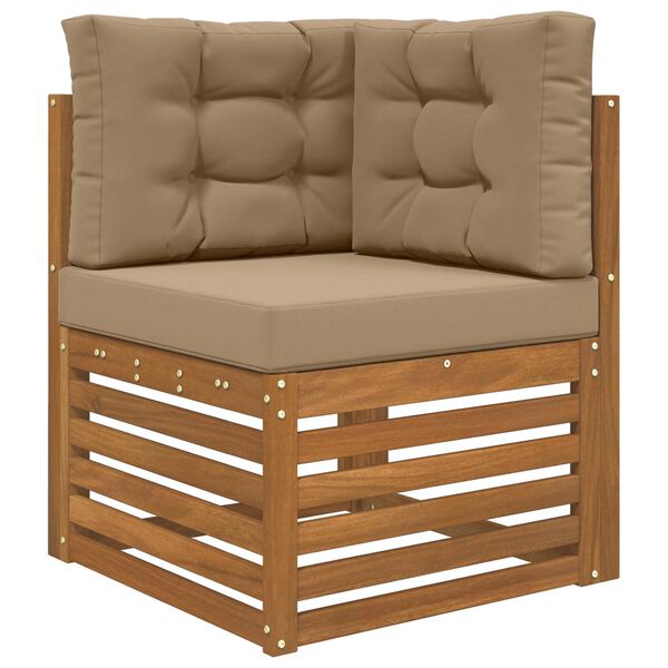 vidaXL Udend&oslash;rs Sofa Pude 3 pcs Gr&aring;brun Polyester