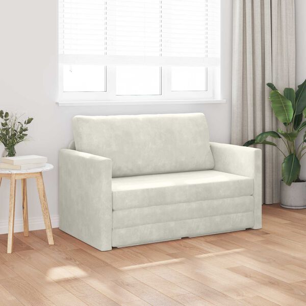 vidaXL Sovesofa 110cm Creme Fl&oslash;jl