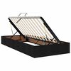 vidaXL Seng med opbevaring og LED med madras Sort 90 x 200 cm Stof