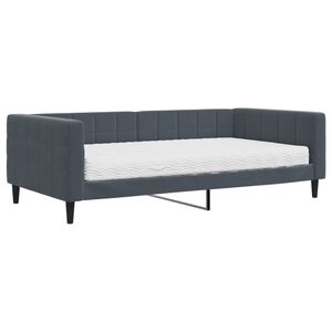 vidaXL daybed med madras 100x200 cm velour m&oslash;rkegr&aring;