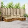 vidaXL Sofas&aelig;t med pude 6 pcs Naturlig og Beige Massivt Akacietr&aelig;