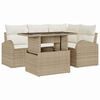 vidaXL Havesofa S&aelig;t 5 stk. 4-Antal s&aelig;der Beige Poly rattan