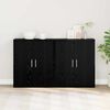 vidaXL Sideboard 2 pcs Sort eg 60 x 31 x 70 cm Konstrueret tr&aelig;
