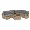 vidaXL sofas&aelig;t til haven 9 dele med hynder polyrattan beige