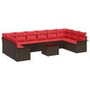 vidaXL Havesofa S&aelig;t 11 stk. Brun polyrattan