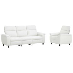 vidaXL Sofa S&aelig;t 2 pcs Hvid Stof
