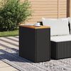 vidaXL havesidebord med træplade sort 58x27,5x55 cm polyrattan