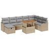vidaXL Havesofa S&aelig;t med pude med opbevaring 9 pcs Beige Poly rattan