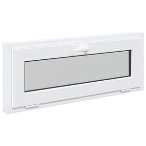 vidaXL K&aelig;ldervindue RISOR 110 x 40 cm PVC og glas Hvid