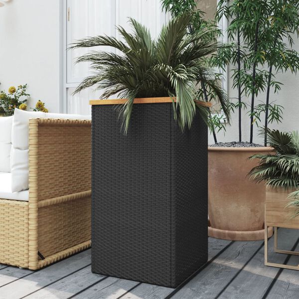 vidaXL plantekasse 40x40x80 cm polyrattan sort