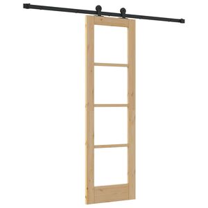 vidaXL Skyded&oslash;r ORKDAL 61 x 198,5 cm Massivt fyrretr&aelig; og glas