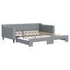 vidaXL daybed med udtr&aelig;k 100x190 cm stof lysegr&aring;