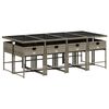 vidaXL spisebordss&aelig;t til haven 9 dele med hynder polyrattan gr&aring;