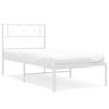 vidaXL sengeramme med sengegavl 107x203 cm metal hvid