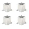 vidaXL stolpefod 4 stk. 121 mm galvaniseret metal