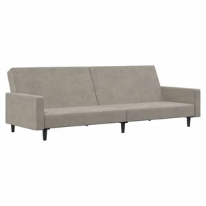 vidaXL 2-personers sovesofa fl&oslash;jl lysegr&aring;