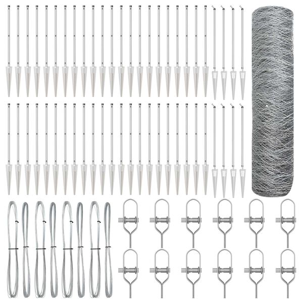 vidaXL Hegnsp&aelig;l S&oslash;lv 100 x 0,8 m (50 mm netv&aelig;rk) St&aring;l