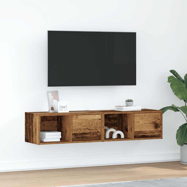 vidaXL tv-borde 2 stk. 60x31x25,5 cm konstrueret træ gammelt trælook