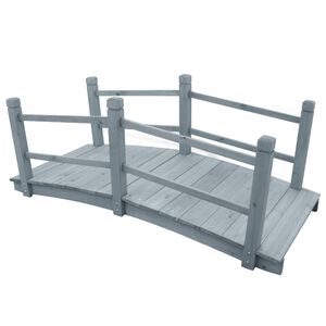 vidaXL gangbro til haven 140x60x56 cm massivt fyrretr&aelig; gr&aring;