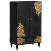 vidaXL Highboard Sort 60 x 33 x 100 cm Massivt mangotr&aelig;