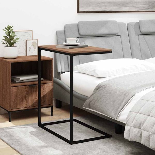 vidaXL sidebord 55x35x66 cm konstrueret tr&aelig; sort