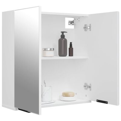 vidaXL badeværelsesskab med spejl 64x20x67 cm hvid