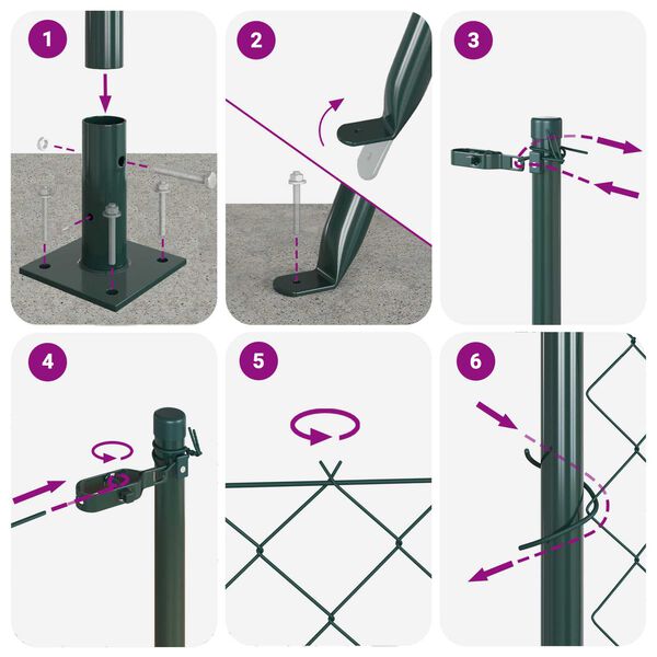 vidaXL Hegnsp&aelig;l Gr&oslash;n 10 x 1,6 m (40 x 40 mm mesh) St&aring;l og PVC