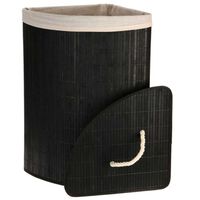 Bathroom Solutions hjørnevasketøjskurv bambus sort