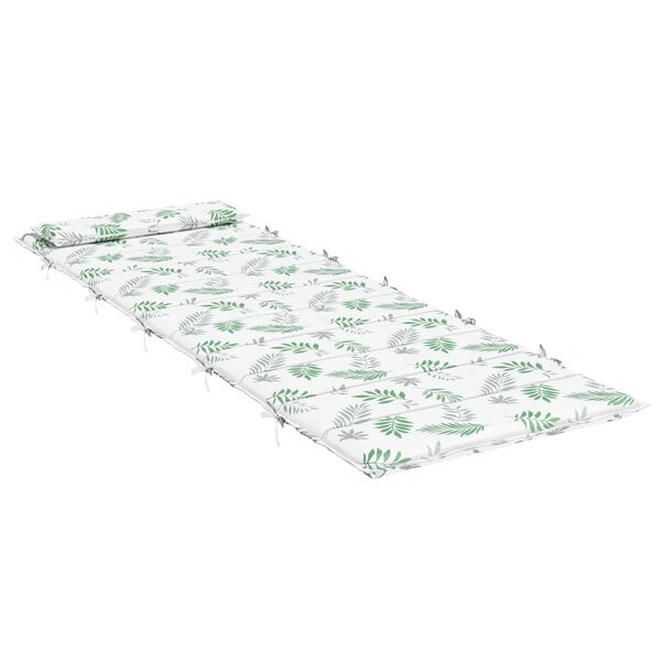 vidaXL Solseng Pude Hvid og gr&oslash;n 178 x 60 x 4 cm Oxford stof