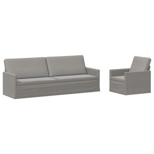 vidaXL Sofa S&aelig;t 2 pcs Lysegr&aring; Velour (V)