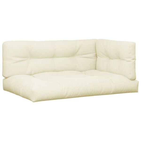 vidaXL pallehynder 5 stk. stof cremefarvet