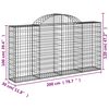 vidaXL buede gabionkurve 8 stk. 200x30x100/120 cm galvaniseret jern