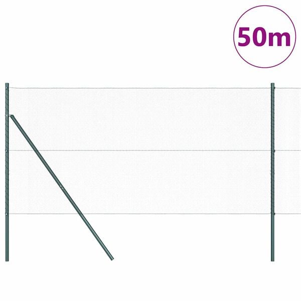 vidaXL Hegnspæl Grå 50 x 1 m (13 mm net) Stål og PVC