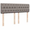 vidaXL Ottoman seng med madras & LEDs Taupe 140x190 cm Stof