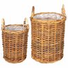 vidaXL Planter Kurv GENDT 2 stk. Naturlig Brun Kubu rattan