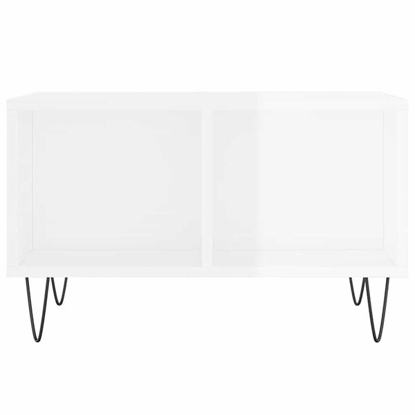 vidaXL sofabord 60x50x36,5 cm konstrueret tr&aelig; hvid h&oslash;jglans